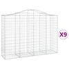 vidaXL Schanskorven 9 st gewelfd 200x50x140/160 cm ijzer