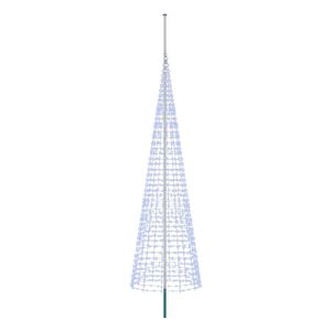 vidaXL Kerstboomverlichting met grondpen en vlaggenmast 500 cm