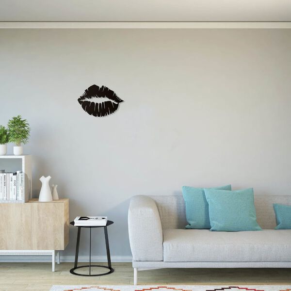 Homemania Wanddecoratie kus 48x33 cm staal zwart