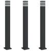 vidaXL Buitenvloerlampen 3 st met stopcontact 110 cm aluminium zwart