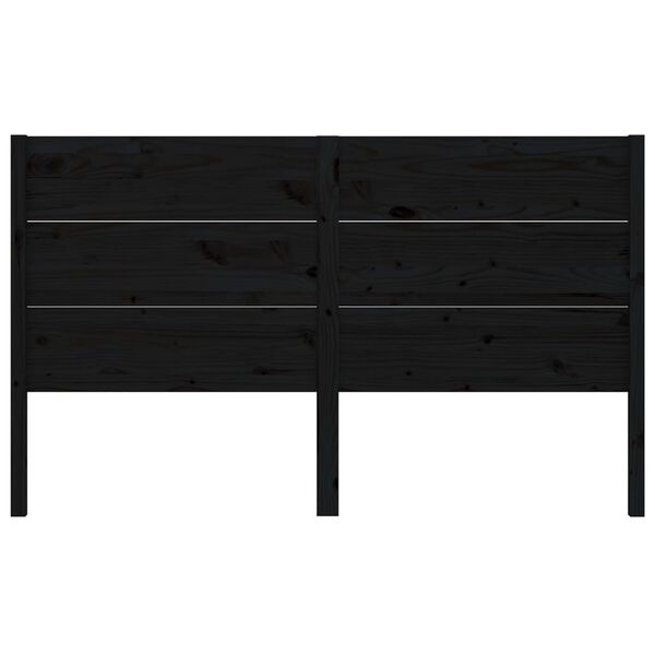 vidaXL Hoofdbord 206x4x100 cm massief grenenhout zwart