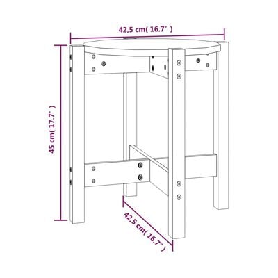 vidaXL Salontafel Ø 42,5x45 cm massief grenenhout