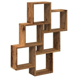 vidaXL Wandschap kubus 78x15x93 cm bewerkt hout oud houtkleurig