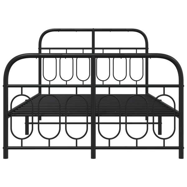 vidaXL Bedframe met hoofd- en voeteneinde metaal zwart 120x200 cm