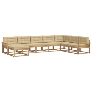 vidaXL Buiten bankenset 8 st Wit en Beige