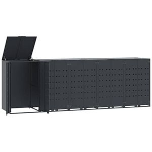 vidaXL Containerberging 5 containers 345x79x117 cm staal antraciet
