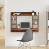 vidaXL Aan de muur bevestigd bureau Oud hout 105 x 48 x 75 cm