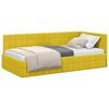 vidaXL Hoekbedframe met hoofdeinde Geel 90 cm x 200 cm Fluweel