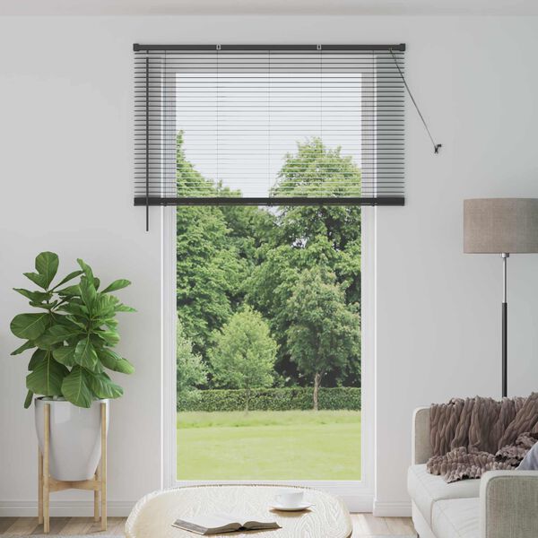 vidaXL Venetiaanse Blind Verstelbaar Zilvergrijs 213 x 140 cm PVC