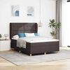 vidaXL Boxspringbed met Matras Donkergrijs 90x190 cm Donkerbruin Stof