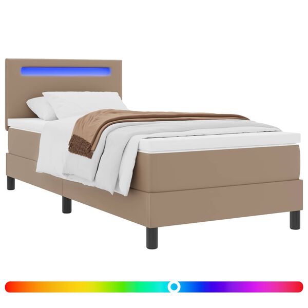 vidaXL Boxspringbed met matras Cappuccino 100 x 200 cm Kunstleer