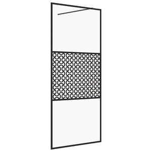 vidaXL Inloopdouchewand 80x195 cm ESG-glas transparant en zwart