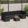 vidaXL Tuinbankenset met kussen 8 pcs Zwart poly rattan