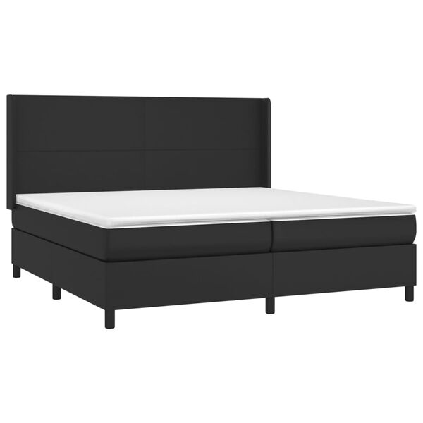 vidaXL Boxspring met matras en LED kunstleer zwart 200x200 cm