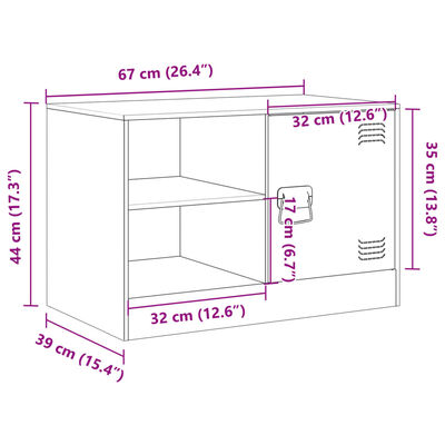 vidaXL Tv-meubelen 2 st 67x39x44 cm staal antracietkleurig