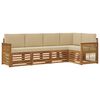vidaXL Buiten bankenset 4 st Naturel Massief Acaciahout en Polyester