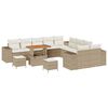 vidaXL Tuin Sofa Set met kussen 13 pcs Beige en Cr&egrave;me poly rattan