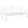 vidaXL Slaapbank uittrekbaar metaal wit 90x200 cm