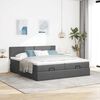 vidaXL Ottoman bed met matrassen en LED's 180x200cm stof donkergrijs