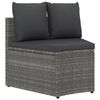 vidaXL 5-delige Loungeset met kussens poly rattan grijs