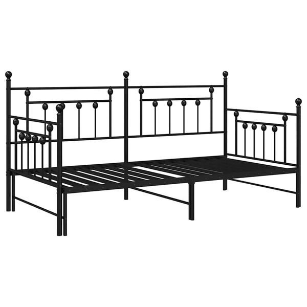 vidaXL Bedframe voor een daybed Zwart 100 x 200 cm Staal