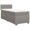 vidaXL Boxspring met matras stof taupe 100x200 cm