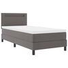 vidaXL Boxspringbed met matras Grijs 90 x 200 cm Kunstleer