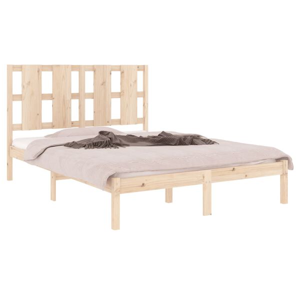 vidaXL Bedframe zonder matras massief grenenhout 140x190 cm