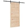vidaXL Schuifdeur Naturel 90 x 208 cm Massief grenenhout