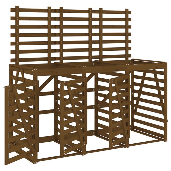 vidaXL Containerberging drievoudig massief grenenhout honingbruin