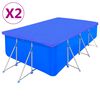 vidaXL Zwembadhoezen 2 st rechthoekig 90 g/m&sup2; 400x207 cm PE