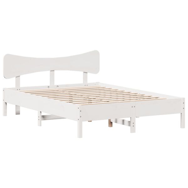 vidaXL Bedframe zonder matras massief grenenhout wit 120x190 cm