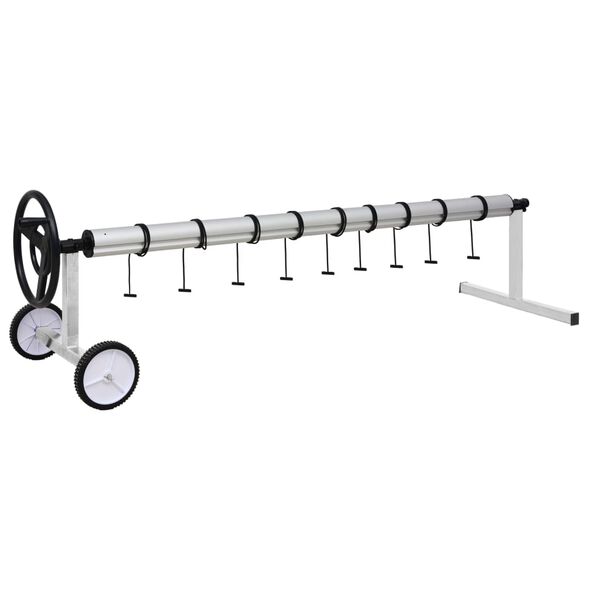 vidaXL Zwembadhoesroller met roestvrijstalen frame