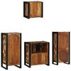 vidaXL Badkamermeubelset met plank 4 pcs Bruin Massief Mango Hout