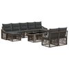 vidaXL Tuinbankenset 10 st Grijs en Donkergrijs poly rattan