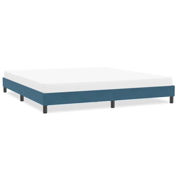 vidaXL Bedframe zonder matras 200x210 cm fluweel donkerblauw