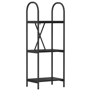 vidaXL Boekenkast 3-laags 40 x 30 x 109 cm Bewerkt hout Zwart Eiken
