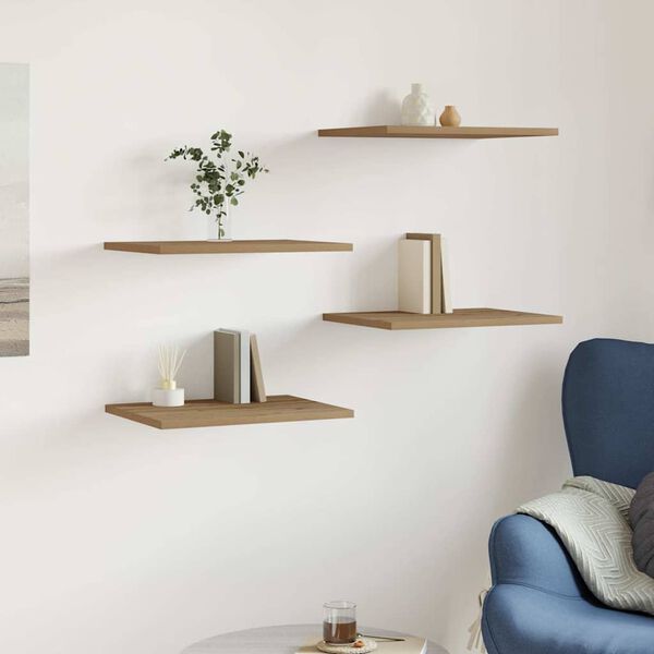vidaXL Wandschappen 4 st 40x30x1,5 cm bewerkt hout artisanaal eiken