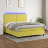 vidaXL Boxspring met matras en LED stof groen 160x200 cm
