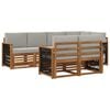 vidaXL Hoekbank Set met kussen 6 pcs Naturel en lichtgrijs