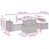 vidaXL 6-delige Loungeset met kussens poly rattan beige