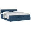 vidaXL Ottoman bed met matras 200x200 cm stof blauw