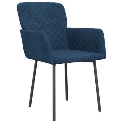 vidaXL Eetkamerstoelen 2 st fluweel blauw