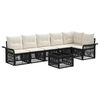 vidaXL Tuinbankenset 7 st Zwart poly rattan