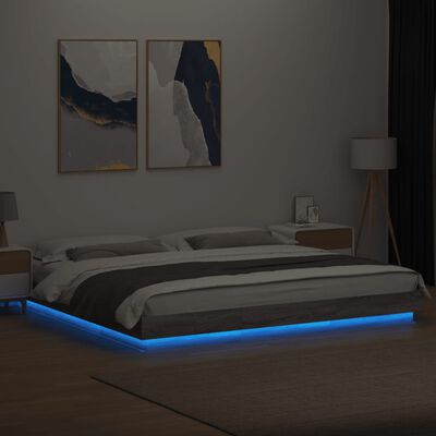 vidaXL Bedframe met LED-verlichting grijs sonoma eiken 180x200 cm