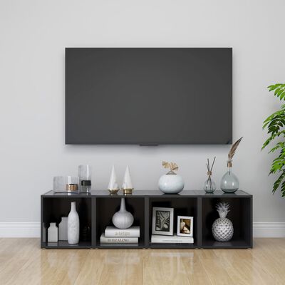 vidaXL Tv-meubel 37x35x37 cm bewerkt hout grijs
