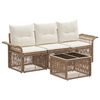 vidaXL Tuinbankenset 4 pcs Beige poly rattan