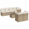 vidaXL 8-delige Loungeset met kussens poly rattan beige
