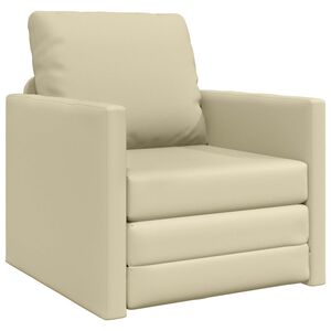 vidaXL Slaapbank vloermodel 2-in-1 112x174x55 cm kunstleer cr&egrave;mekleur