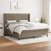 vidaXL Boxspring met matras stof taupe 160x200 cm